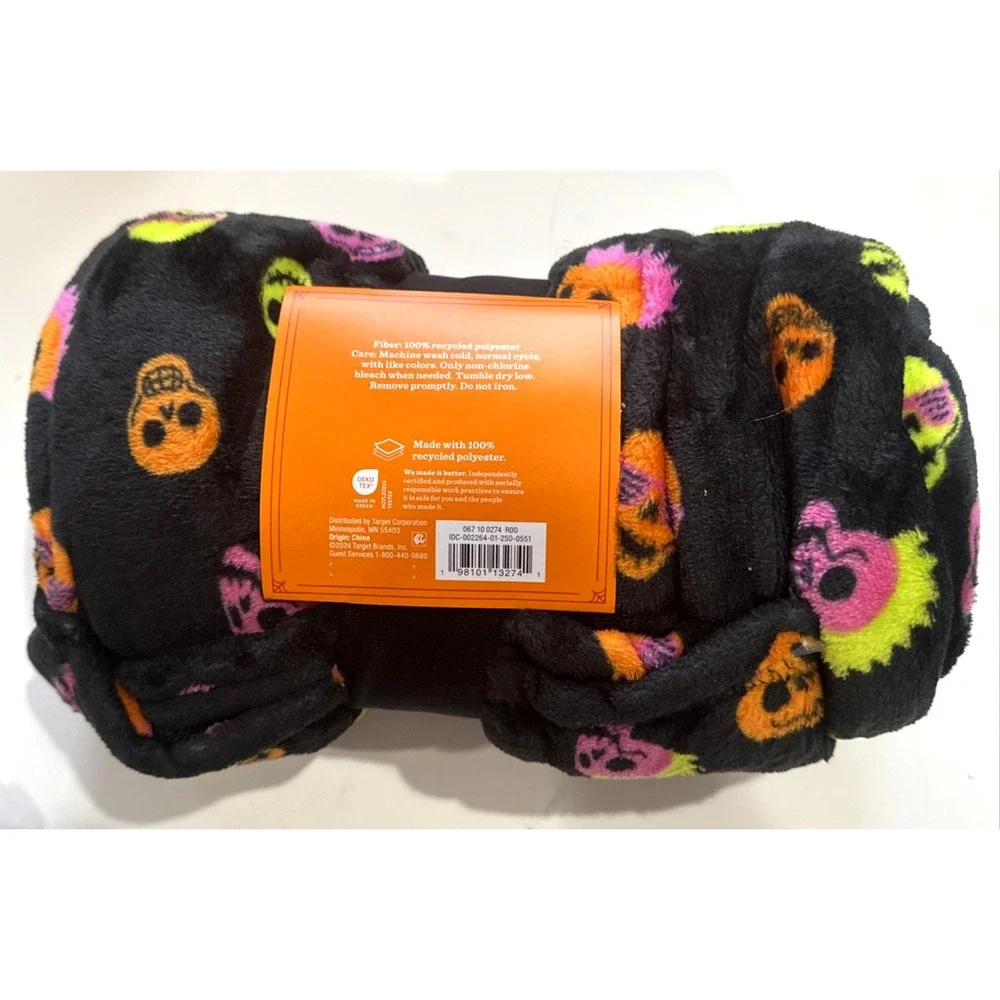 Halloween Skull Throw Blanket Plush Soft, 50 x 60